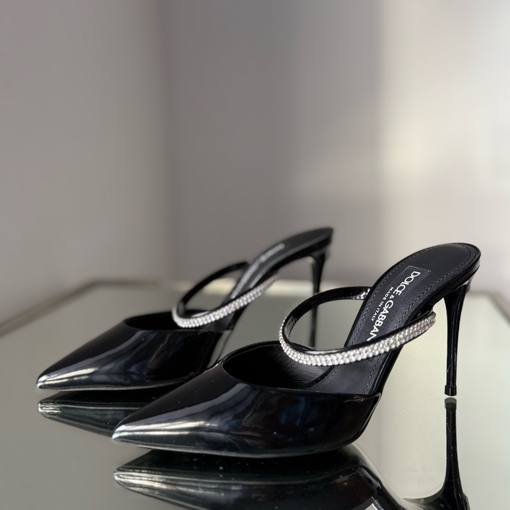 New DOLCE & GABBANA Crystal Mules in Patent Leather - Picture 15 of 15